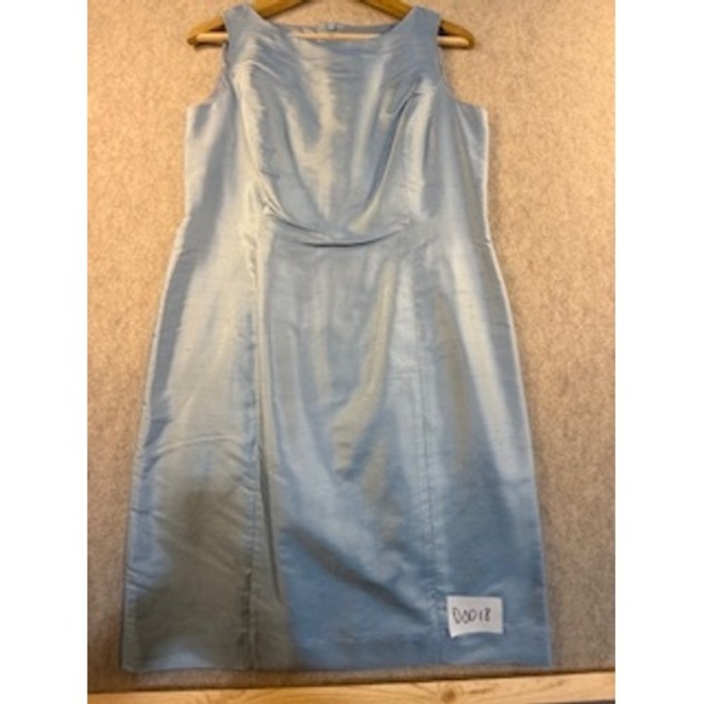 Talbots Petites Light Blue Pure Silk Sleeveless Sheath Dress Size 6P